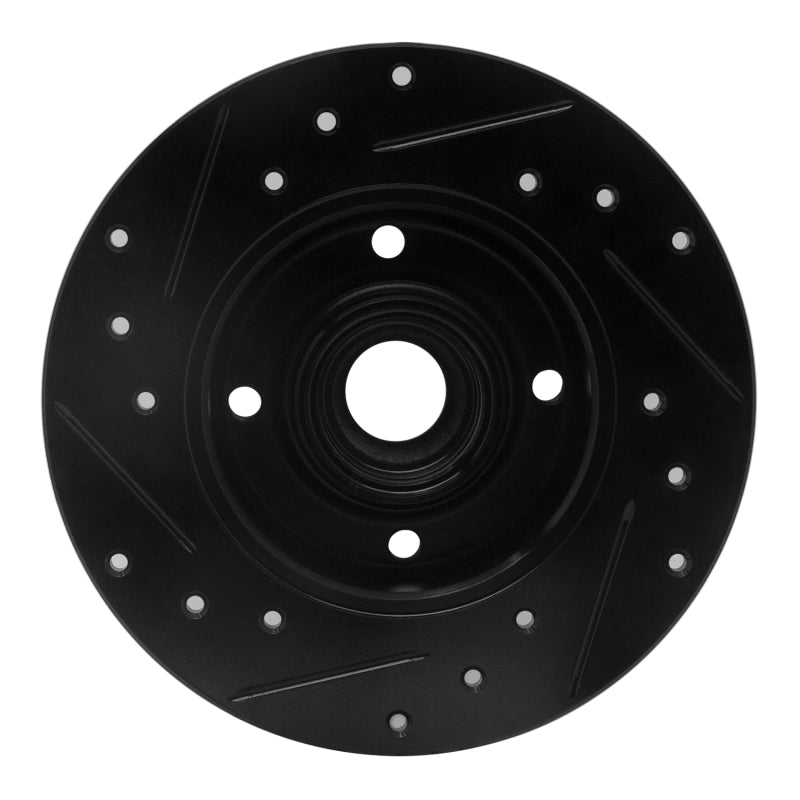 R1 85-02 Volkswagen Golf Rear Right Drilled & Slotted Black Brake Rotor