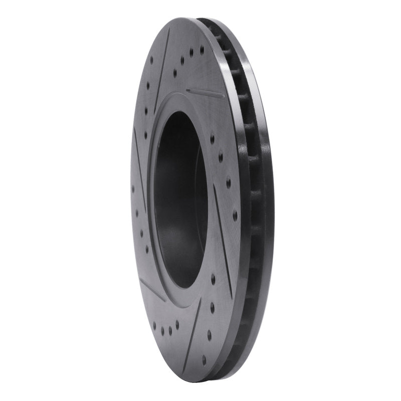 R1 98-04 Ford Contour Front Right Drilled & Slotted Black Brake Rotor