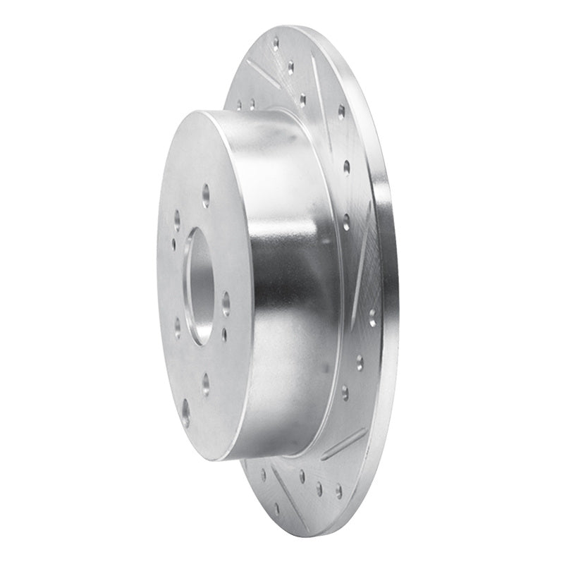 R1 04-11 Mitsubishi Grandis (Mexico) Rear Right Drilled & Slotted Silver Brake Rotor