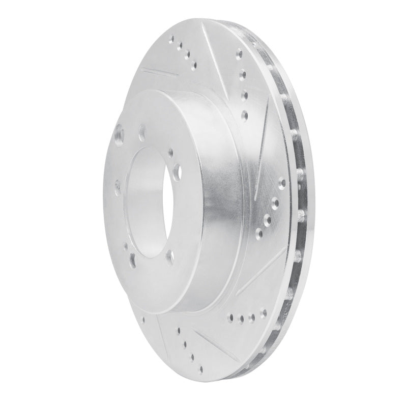 R1 03-06 Mitsubishi Lancer Rear Right Drilled & Slotted Silver Brake Rotor