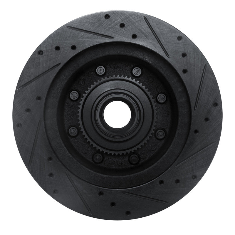 R1 95-07 Ford E-350 Econoline Club Wagon Front Left Drilled & Slotted Black Brake Rotor