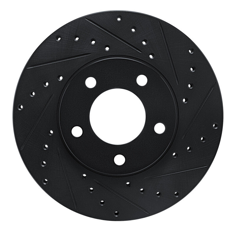 R1 91-96 Chrysler Town & Country Front Right Drilled & Slotted Black Brake Rotor