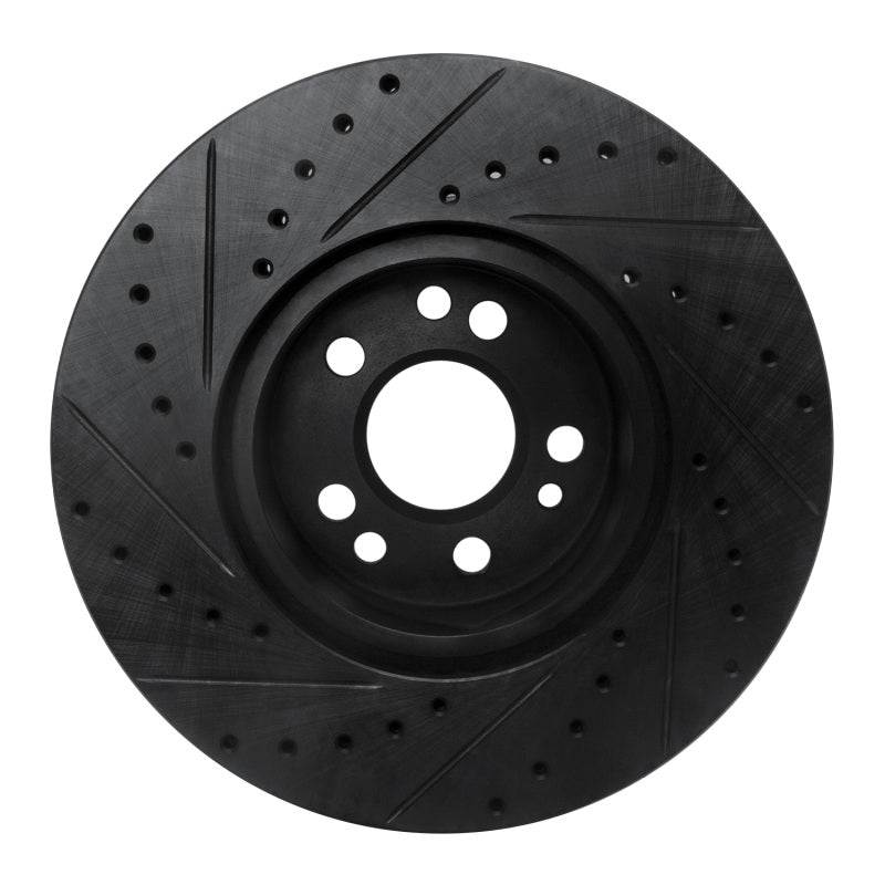 R1 91-99 Mercedes-Benz S350 Front Right Drilled & Slotted Black Brake Rotor