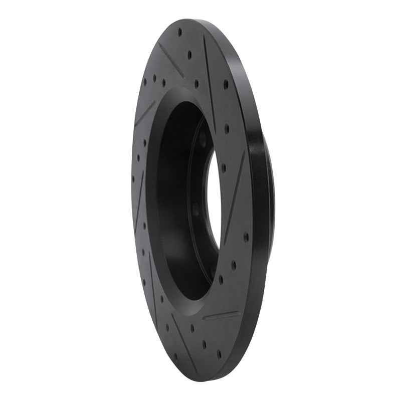 R1 81-85 Toyota Pickup Front Left Drilled & Slotted Black Brake Rotor
