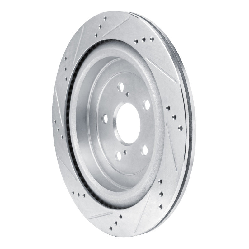 R1 16-22 Lexus RX350 Rear Right Drilled & Slotted Silver Brake Rotor