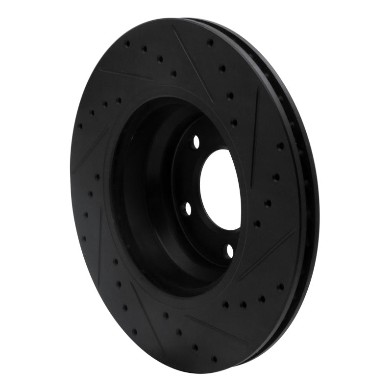 R1 06-12 BMW X1 (USA/Canada) Front Left Drilled & Slotted Black Brake Rotor