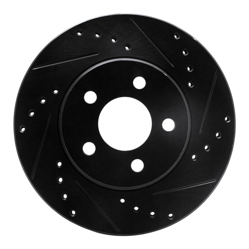 R1 86-90 Chrysler Town & Country Front Right Drilled & Slotted Black Brake Rotor