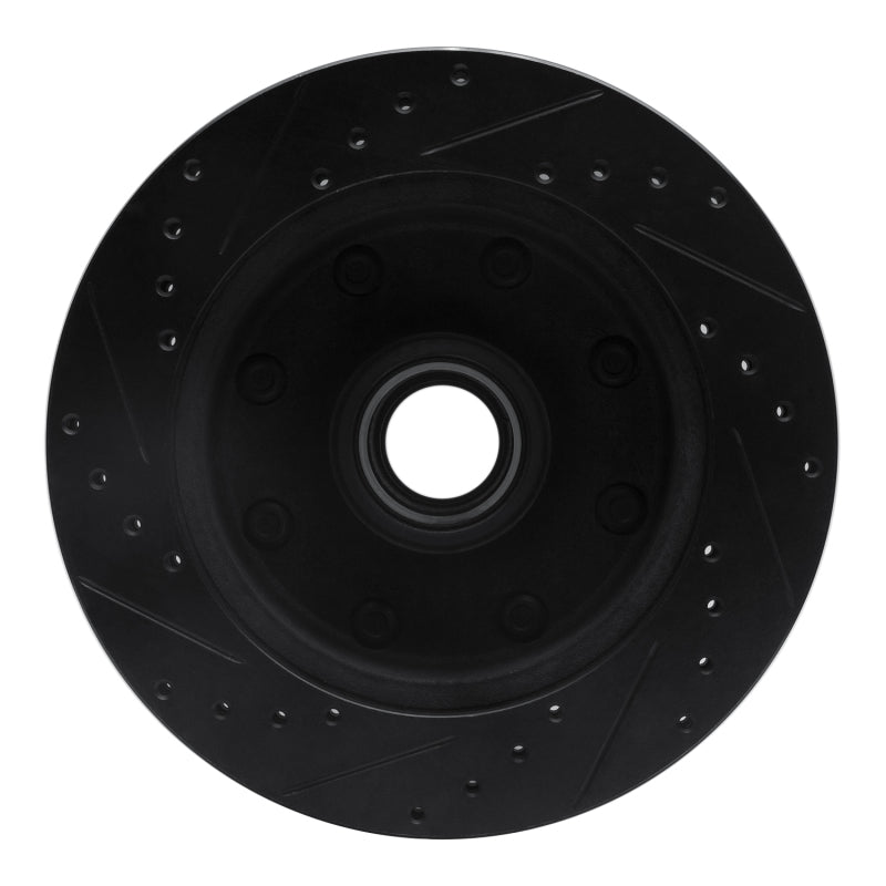 R1 80-85 Ford E-250 Econoline Club Wagon Front Right Drilled & Slotted Black Brake Rotor