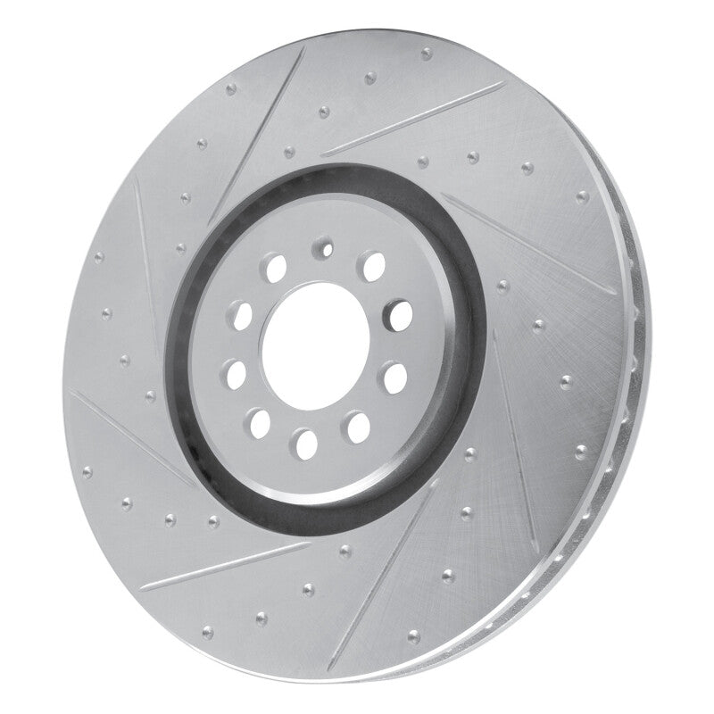 R1 04-06 Audi TT Quattro Left Front Drilled & Slotted Silver Brake Rotor