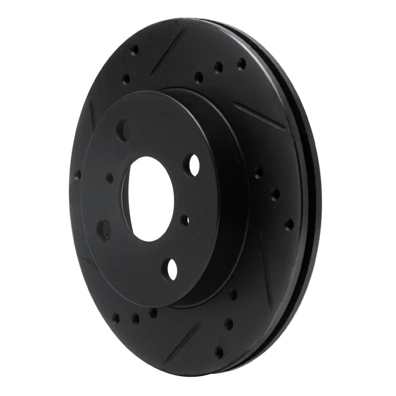 R1 99-05 Toyota Echo Front Left Drilled & Slotted Black Brake Rotor