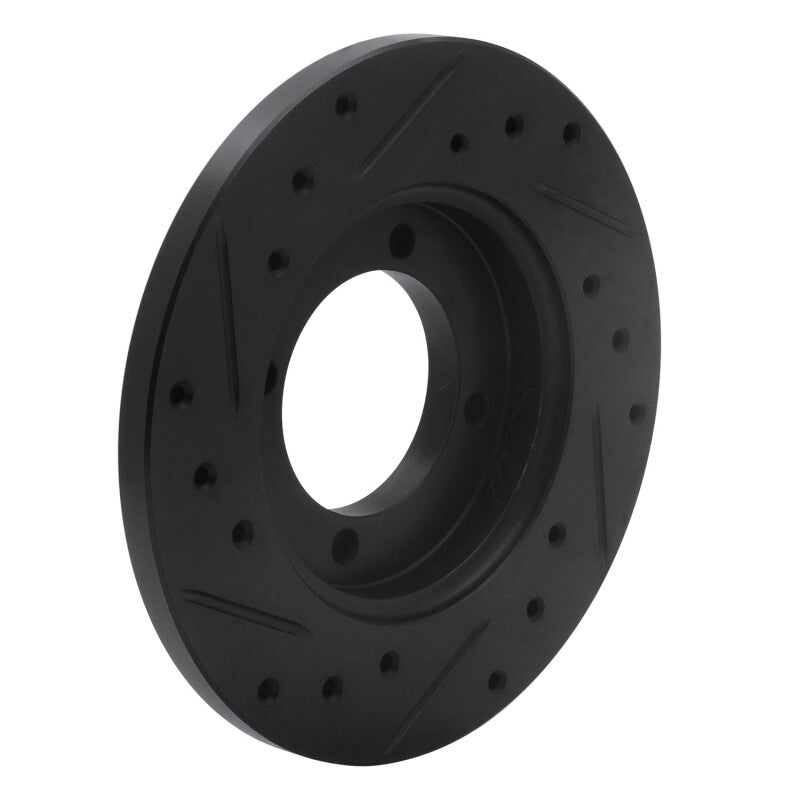 R1 88-93 Ford Festiva Front Right Drilled & Slotted Black Brake Rotor