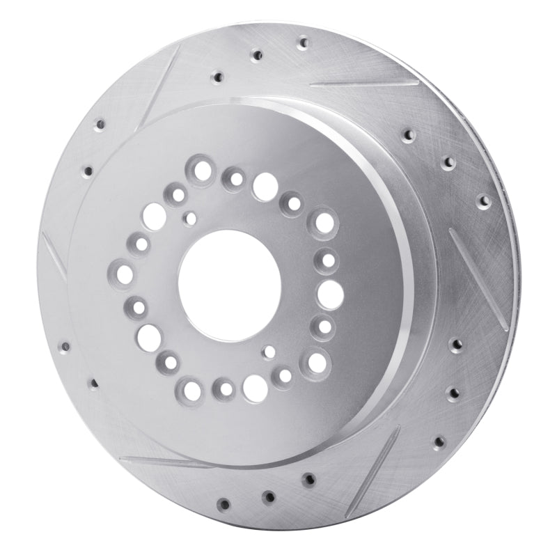 R1 90-92 Lexus LS400 Rear Left Drilled & Slotted Silver Brake Rotor