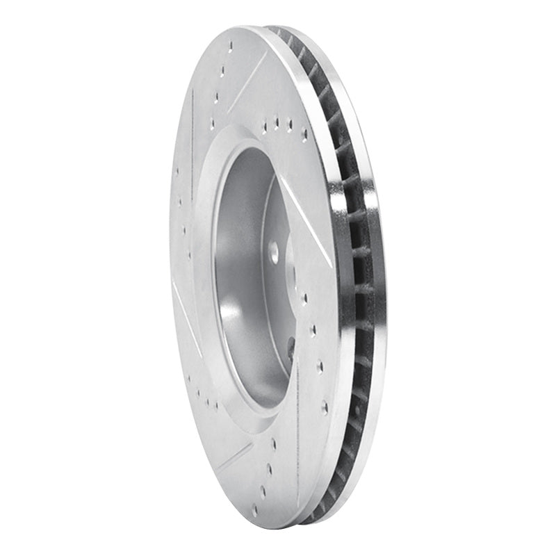 R1 18-22 Toyota C-HR Front Right Drilled & Slotted Silver Brake Rotor