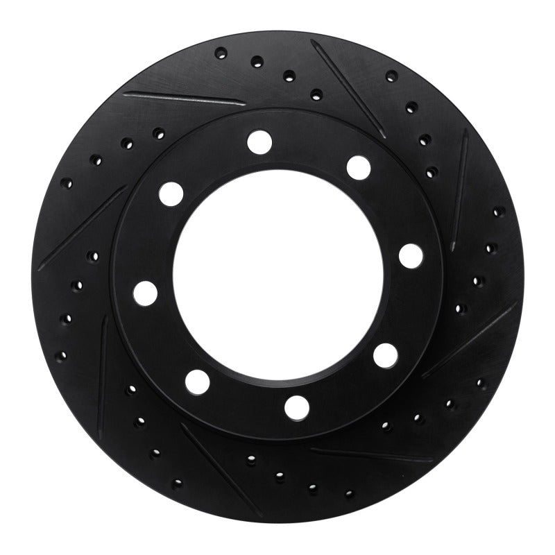 R1 77-79 Ford F-250 4WD (Excl Super Duty) Front Right Drilled & Slotted Black Brake Rotor