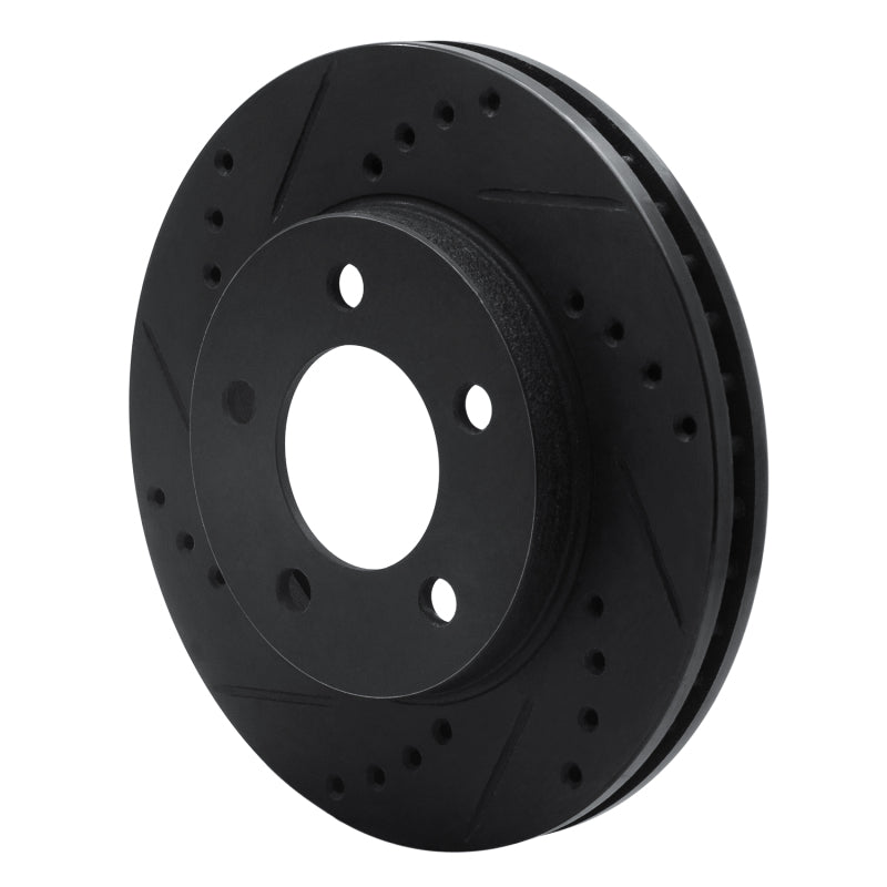 R1 70-93 Ford Taurus SHO Front Left Drilled & Slotted Black Brake Rotor