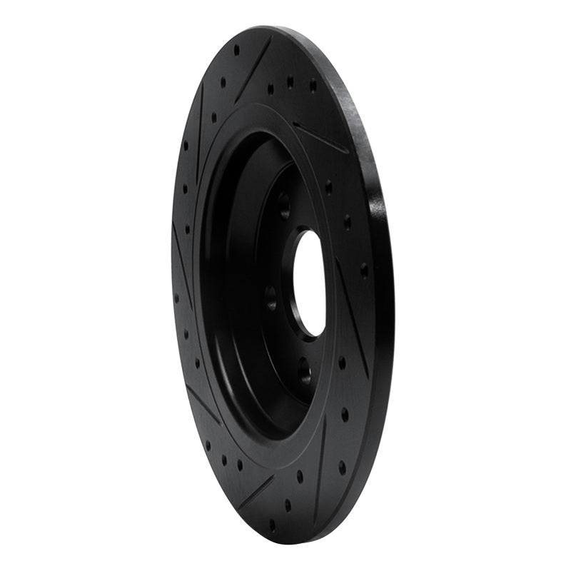 R1 07-18 Volvo S60 Cross Country Rear Right Drilled & Slotted Black Brake Rotor