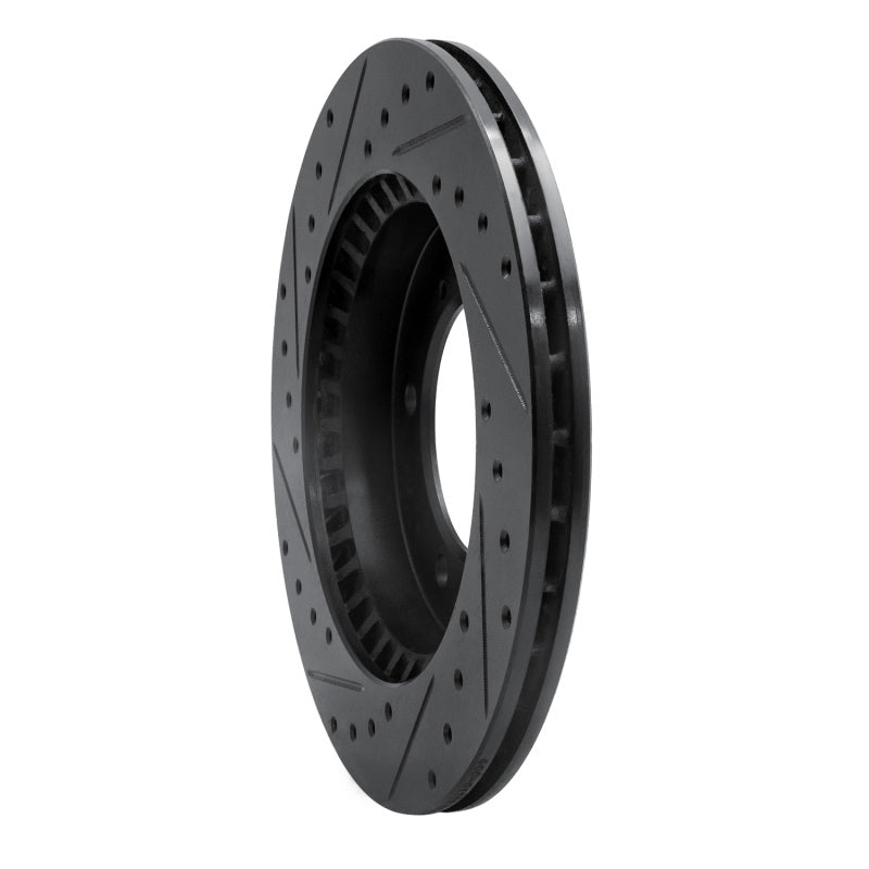 R1 96-98 Suzuki Sidekick Front Right Drilled & Slotted Black Brake Rotor