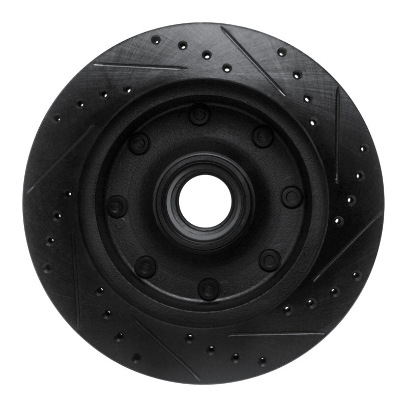 R1 1986-1994 Ford F-250 2WD (Excl Super Duty) Front Left Drilled & Slotted Black Brake Rotor