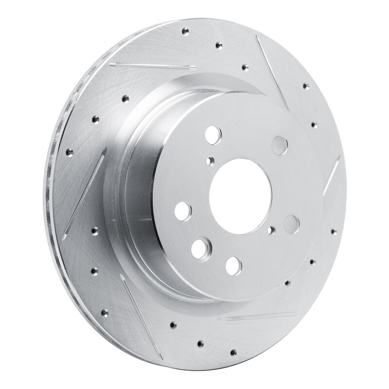 R1 2021-2025 Lexus IS350 Rear Right Drilled & Slotted Silver Brake Rotor