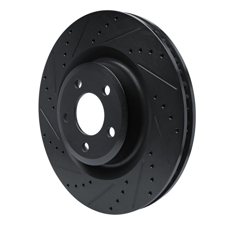 R1 20-25 Ford Explorer Front Left Drilled & Slotted Black Brake Rotor