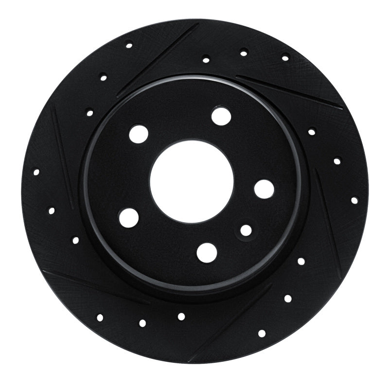 R1 16-23 Chevrolet Bolt EV Rear Left Drilled & Slotted Black Brake Rotor