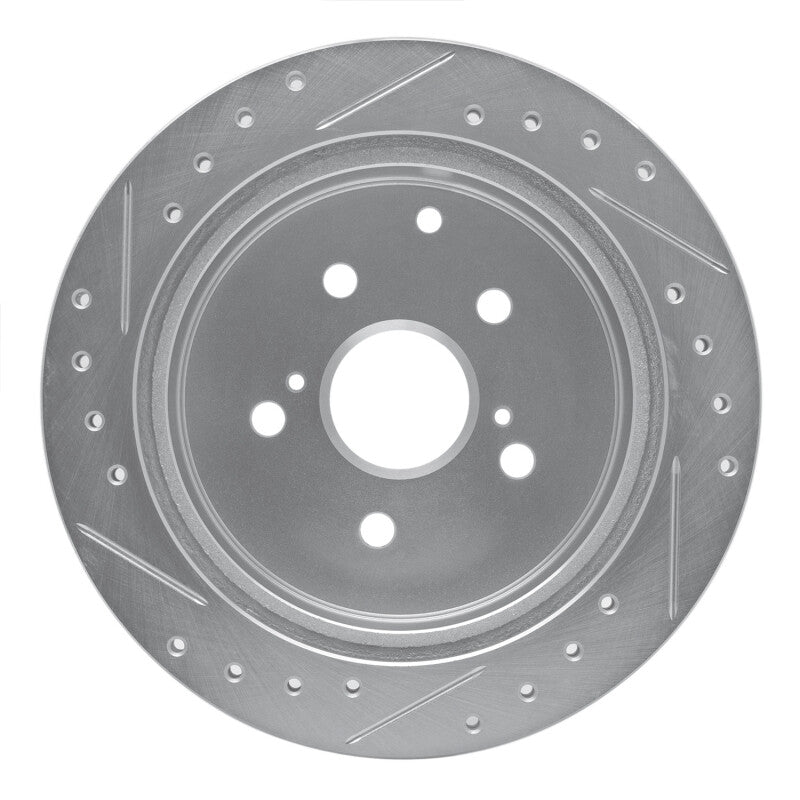 R1 86-97 Toyota Previa Rear Right Drilled & Slotted Silver Brake Rotor