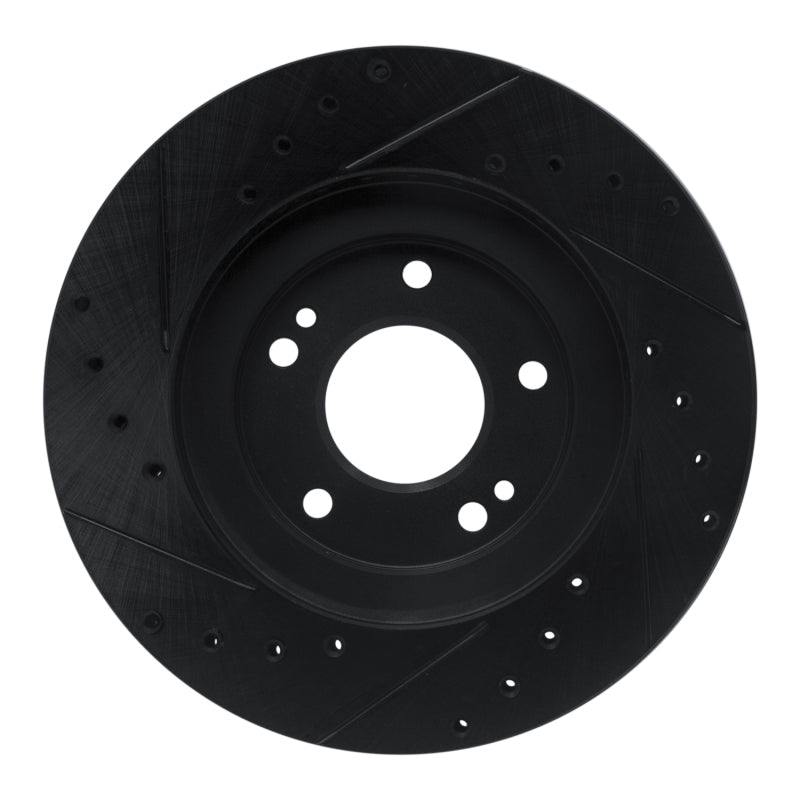R1 91-93 Dodge STEALTH Front Right Drilled & Slotted Black Brake Rotor