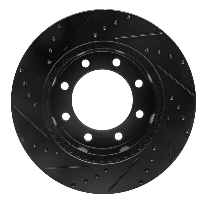 R1 05-12 Ford F-250 4WD (Super Duty) Front Right Drilled & Slotted Black Brake Rotor