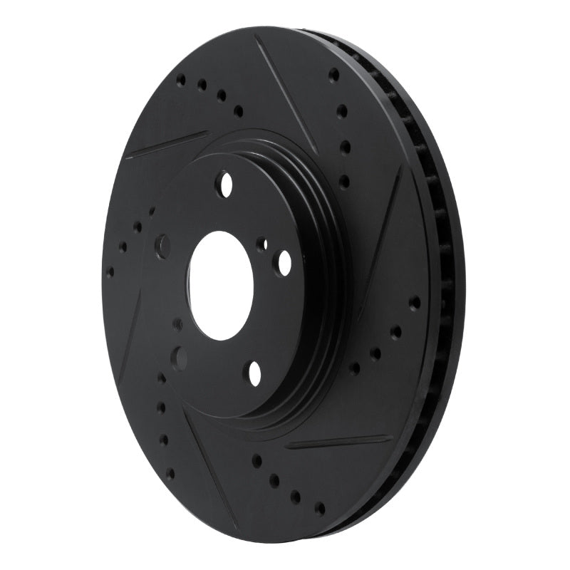 R1 99-07 Lexus ES300 Front Right Drilled & Slotted Black Brake Rotor