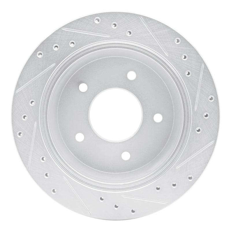 R1 94-96 Chevrolet Caprice Rear Left Drilled & Slotted Silver Brake Rotor