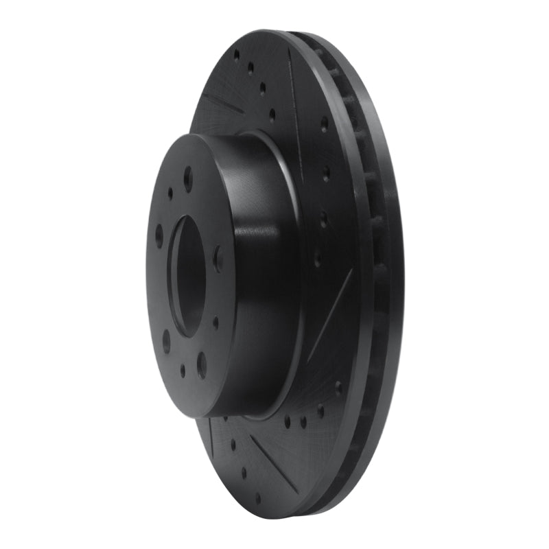 R1 95-97 Ford Crown Victoria Front Right Drilled & Slotted Black Brake Rotor
