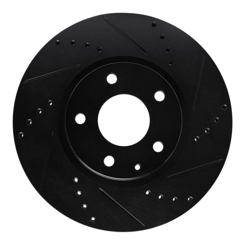 R1 13-19 Mazda 6 Front Right Drilled & Slotted Black Brake Rotor