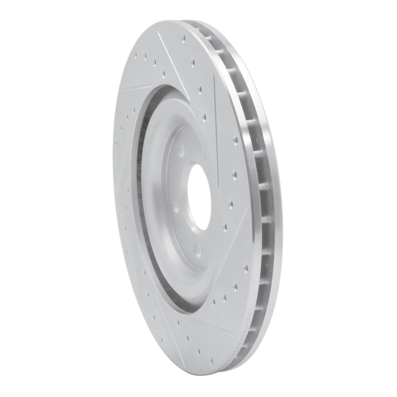 R1 17-25 Audi e-Tron S Rear Left Drilled & Slotted Silver Brake Rotor