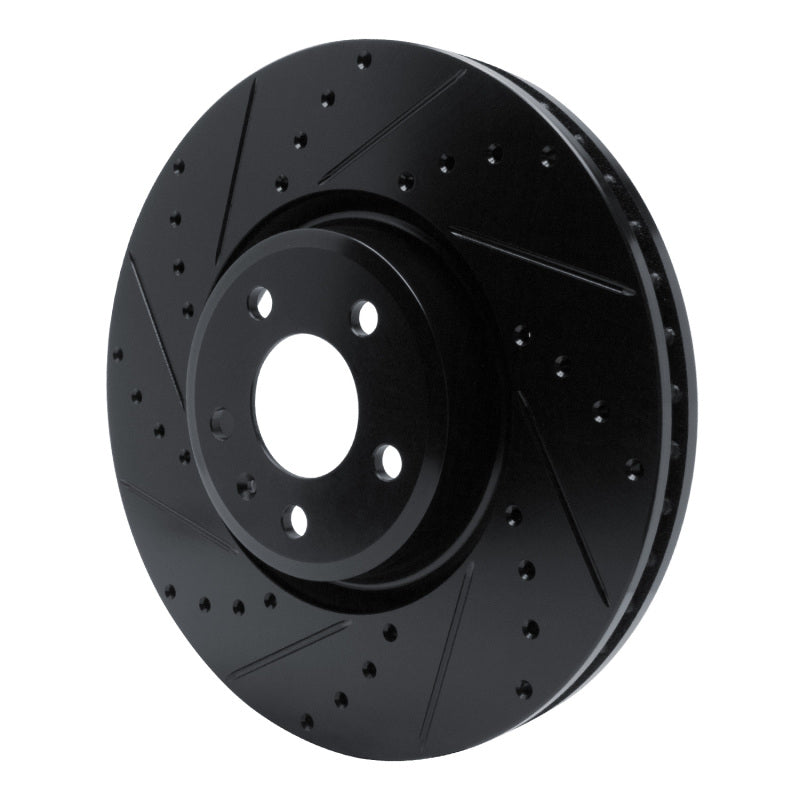 R1 2018-2025 Audi S5 Sportback Front Left Drilled & Slotted Black Brake Rotor
