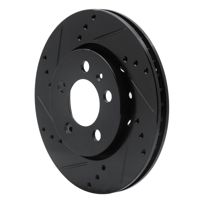 R1 00-06 Audi TT Quattro Rear Left Drilled & Slotted Black Brake Rotor