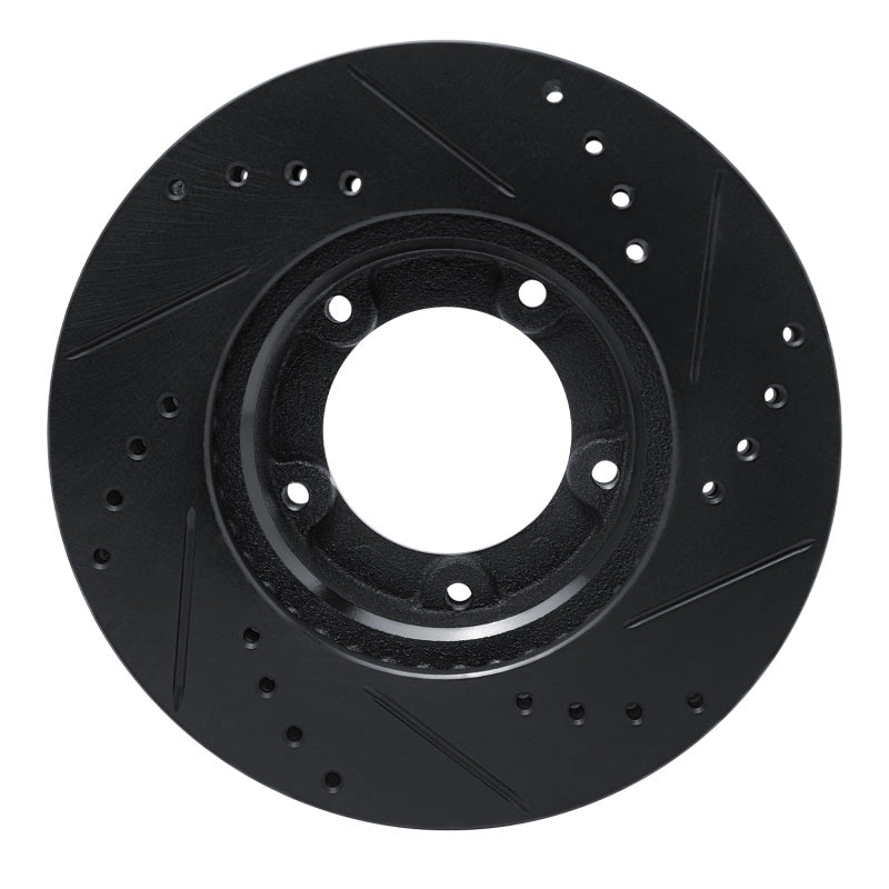 R1 84-95 Toyota Pickup Front Left Drilled & Slotted Black Brake Rotor