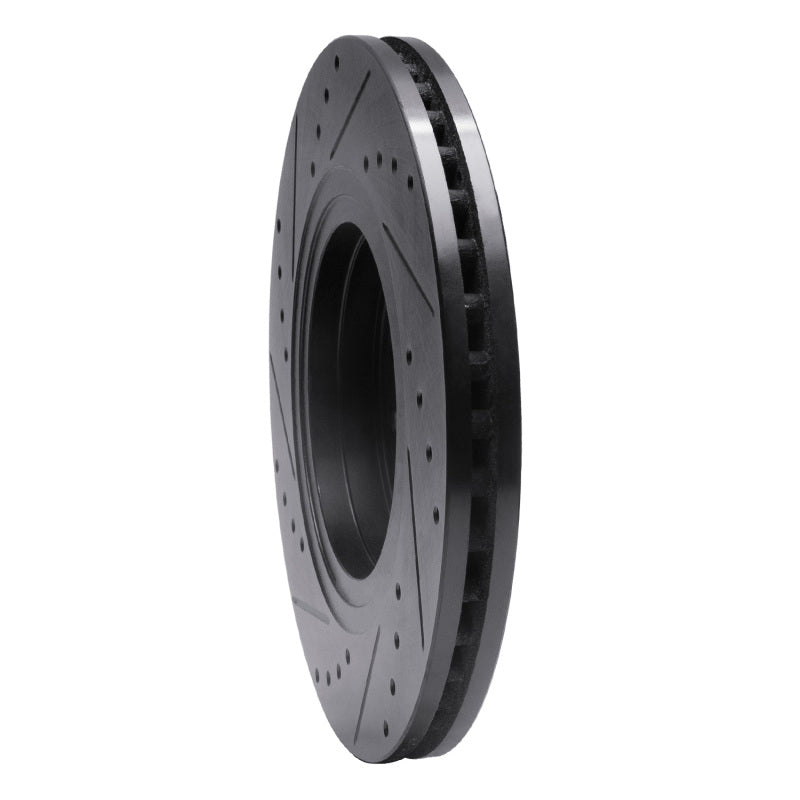 R1 05-09 Ford Freestyle Front Right Drilled & Slotted Black Brake Rotor