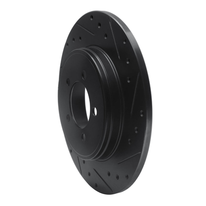 R1 03-05 Lincoln AVIATOR Rear Right Drilled & Slotted Black Brake Rotor