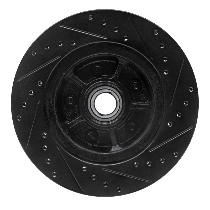 R1 68-73 Ford Mustang Front Left Drilled & Slotted Black Brake Rotor