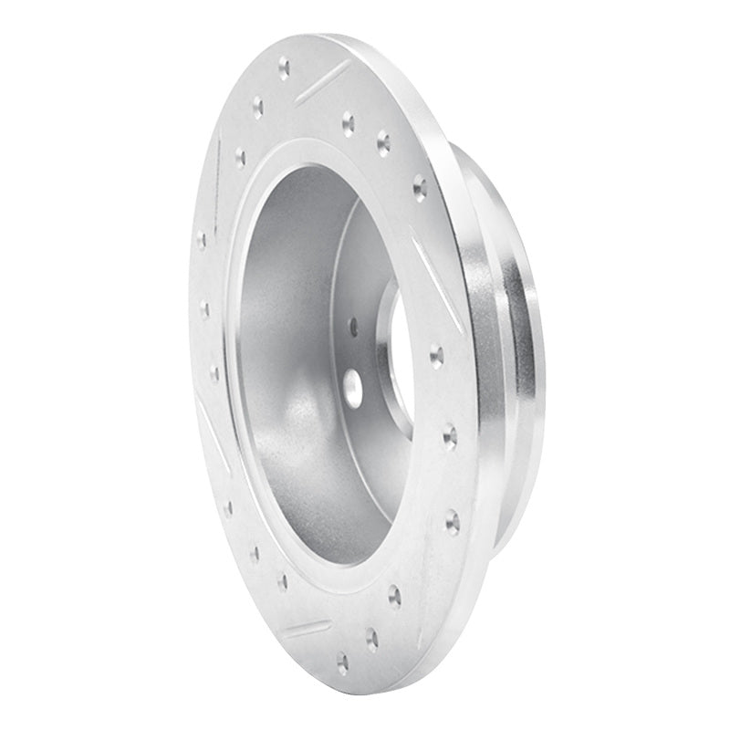R1 85-87 Toyota Corolla (US/Canada) Rear Right Drilled & Slotted Silver Brake Rotor