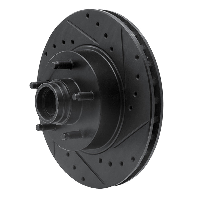 R1 95-11 Ford Explorer Front Right Drilled & Slotted Black Brake Rotor