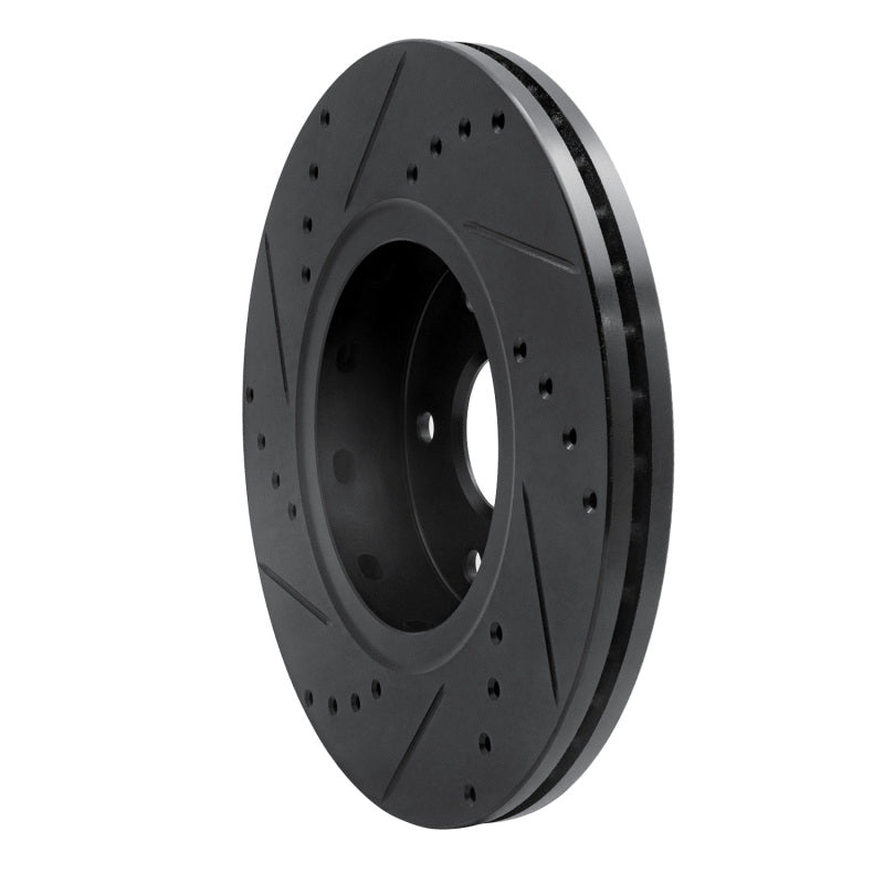 R1 10-13 Suzuki Kizashi Front Right Drilled & Slotted Black Brake Rotor