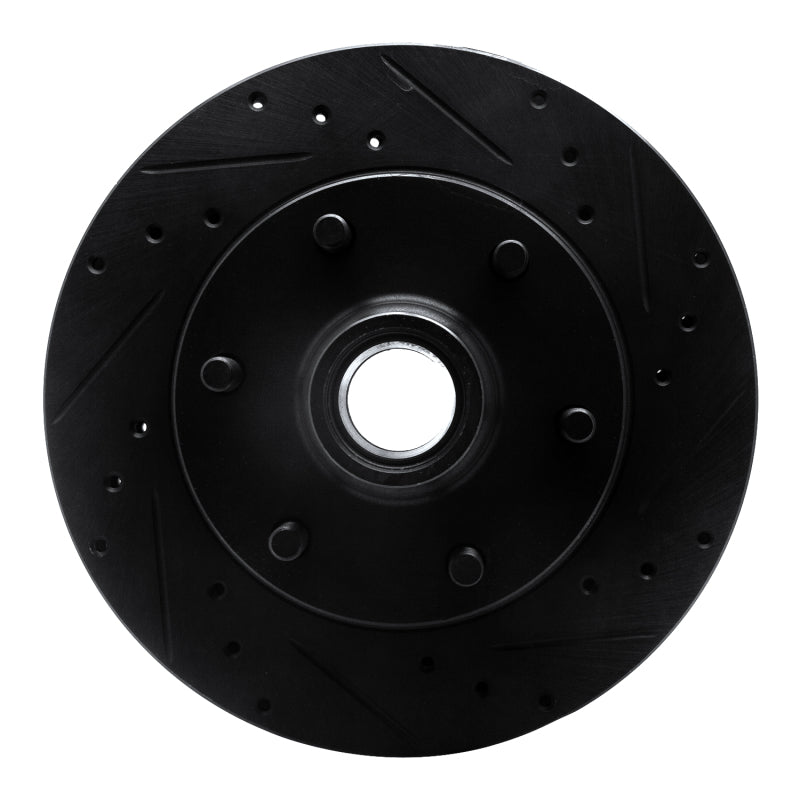 R1 88-96 Chevrolet C2500 Front Right Drilled & Slotted Black Brake Rotor