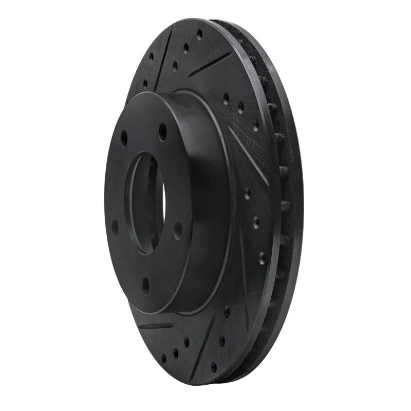 R1 77-80 Buick Electra Rear Left Drilled & Slotted Black Brake Rotor
