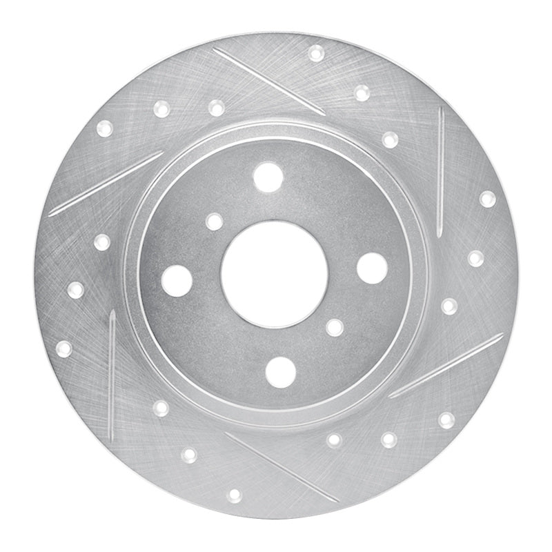 R1 87-89 Toyota MR2 Rear Right Drilled & Slotted Silver Brake Rotor