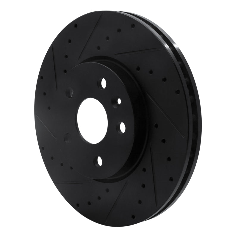 R1 10-25 Buick Allure Front Left Drilled & Slotted Black Brake Rotor