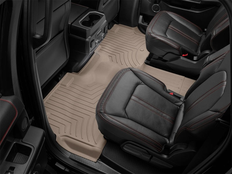 WeatherTech 2018+ Ford Expedition MAX Rear FloorLiner - Tan (Works w/ 2nd Row Bucket Seats)