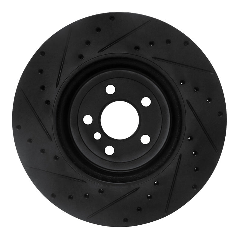 R1 17-25 BMW 330I Front Right Drilled & Slotted Black Brake Rotor