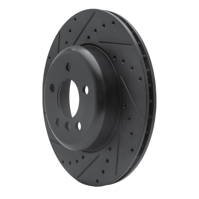 R1 13-21 BMW 330I xDrive Sedan Rear Left Drilled & Slotted Black Brake Rotor