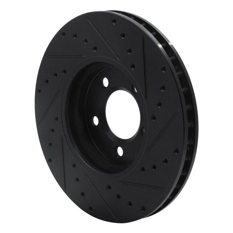 R1 00-06 Ford Thunderbird Front Left Drilled & Slotted Black Brake Rotor